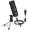 Maono AU-PM461TR USB Condenser Mic for PC and Singing Recording Microphone with Mic Gain for Gaming Podcast Studio Vlogging