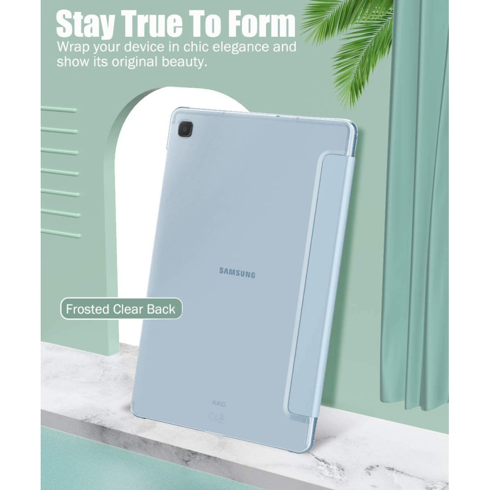 SwooK Case Compatible with Galaxy Tab S6 Lite 10.4 2020, Stand Cover with Translucent Frosted PC Back Shell Fit Samsung Galaxy Tab S6 Lite 10.4 2020 SM-P610/P615 (S6 lite 10.4 Inch, Aqua)