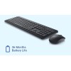 DELL KM3322W Keyboard Mouse Combo Anti-fade Spill-resistant Keys Wireless Multi-device Keyboard Black