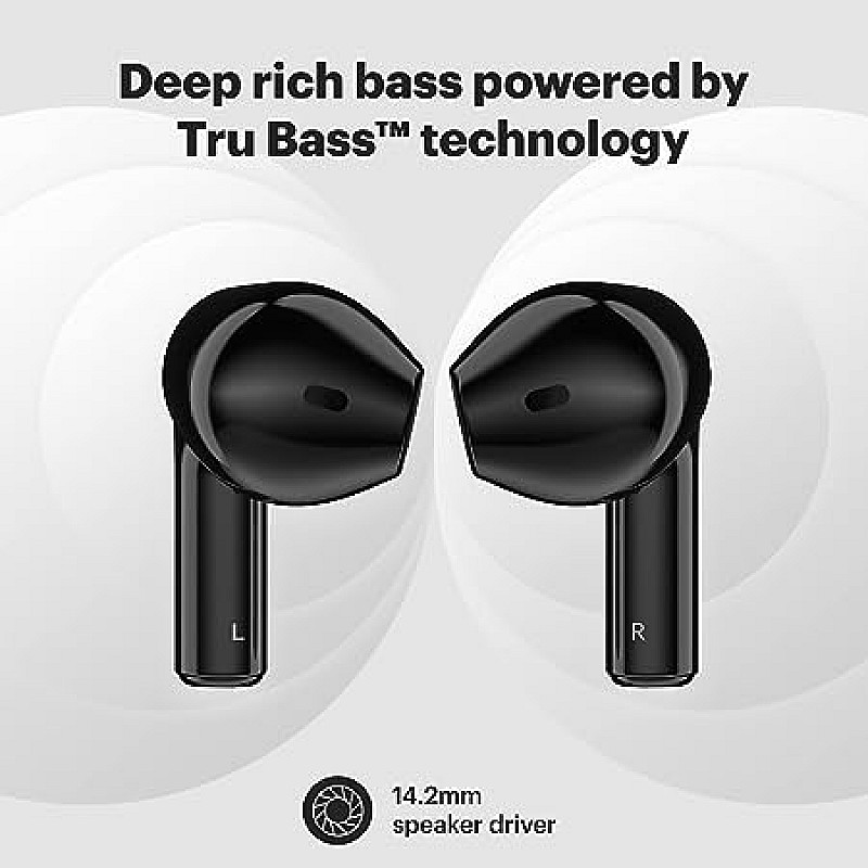 Noise Air Buds Mini with 15 Hours Playtime Tru Bass Technology and HyperSync Bluetooth Headset Jet Black