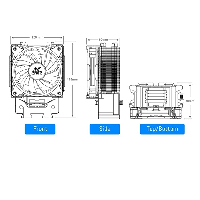 Ant Esports ICE-C612 with RGB CPU Cooler/Fan Support Intel LGA775, LGA1200 Ant Esports ICE-C612 with RGB CPU Cooler/Fan Support Intel LGA775, LGA1200