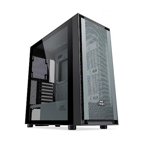 Ant Esports 690 Air Mid- Tower Computer Case / Gaming Cabinet - Black / Grey | Supports E-ATX, ATX, Micro-ATX, Mini-ITX | Pre-Installed 3 x 120mm ARGB