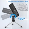 Maono AU-PM461TR USB Condenser Mic for PC and Singing Recording Microphone with Mic Gain for Gaming Podcast Studio Vlogging