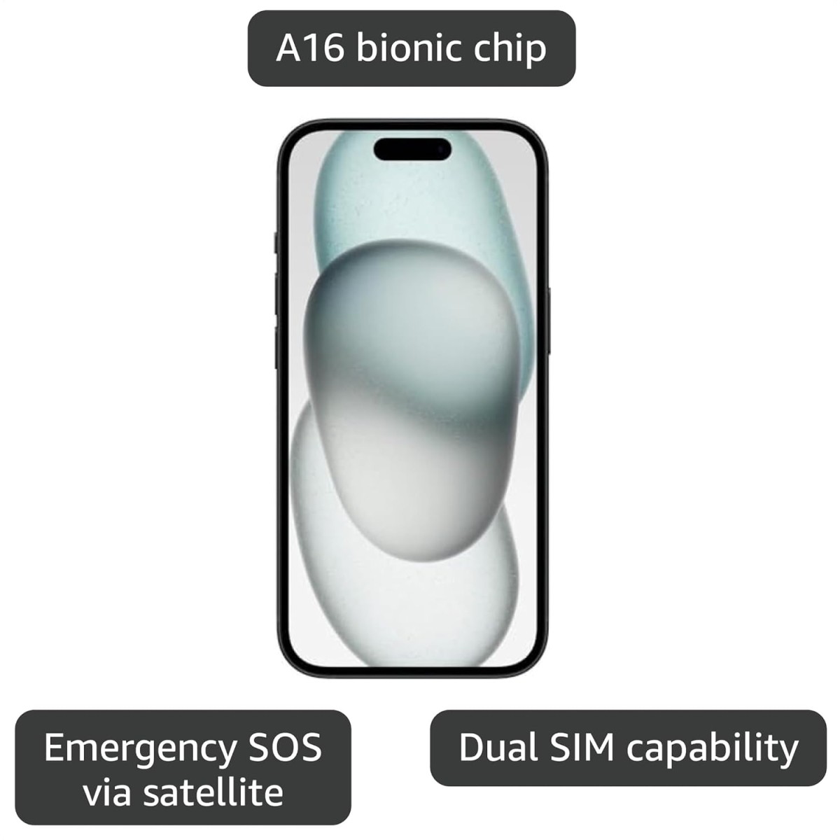 Apple iPhone 15 (128 GB) - Black A3090