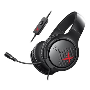 Creative Sound Blasterx H3 Portable Analog Gaming Wiadphones - Over Ear, Blackred Headphones