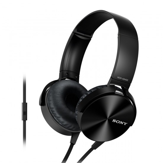 Sony MDR-XB450AP Wired On Ear Headphone with Mic Black