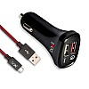 boAt Dual Port Rapid Car Charger Qualcomm Certified with Quick Charge 3.0+Free Micro USB Cable-Black