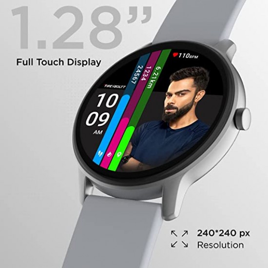 Fire-Boltt Rage Full Touch 1.28 Display 60 Sports Modes with IP68 Rating Sp02 Tracking, Grey, Free Size