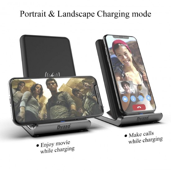 Dyazo 15 W / 10 W / 7.5 W W 3 Coil Qi Certified Wireless Charging Stand/Charging Pad Compatible with Samsung Galaxy Note 10