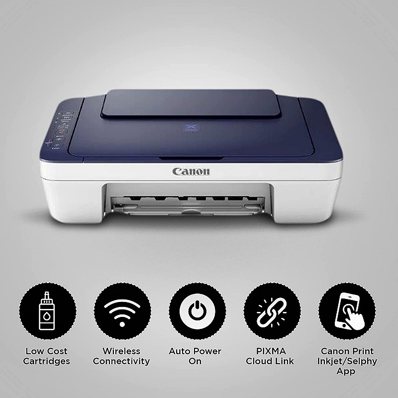 Canon PIXMA E477 All in One (Print, Scan, Copy) WiFi Ink Efficient Colour Printer Refurbshed (without cartridge)