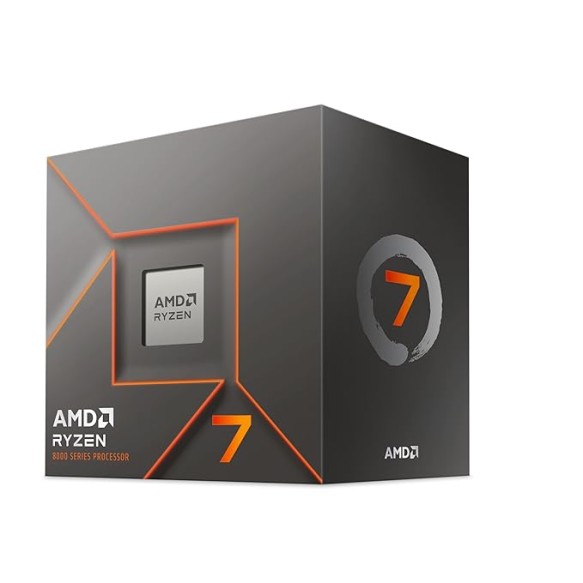 AMD Ryzen 7 8700F Desktop Processor 8 cores 16 Threads 24 MB Cache 4.1 GHz Upto 5 GHz AM5 Socket (100-100001590BOX)