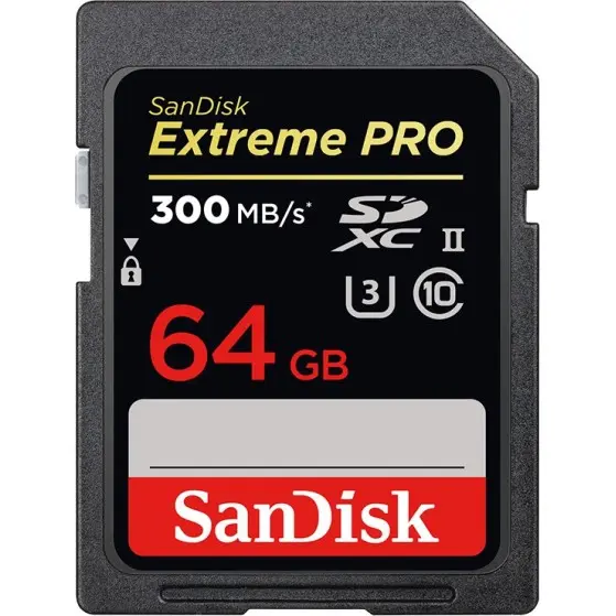 SanDisk 64GB Extreme PRO SDXC UHS-I Card - C10, U3, V30, 4K UHD, SD Card - SDSDXXY-064G-GN4IN