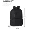 Large 31 L Laptop Backpack Vintage 2 Anti Theft Faux Leather  (Black)