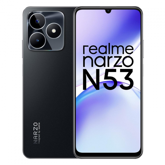 realme narzo N53 (Feather Black, 4GB RAM 64GB) Storage Refurbished