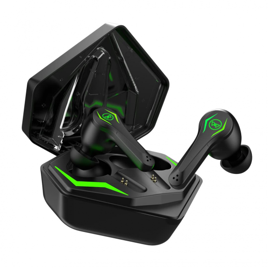 Wings Phantom Pro Earphones Gaming Earbuds with LED Battery Indicator 40 Hours Playtime Mic Black