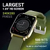 CrossBeats Ignite LYT MAX 1.9" Display In- Built Games Smartwatch Green