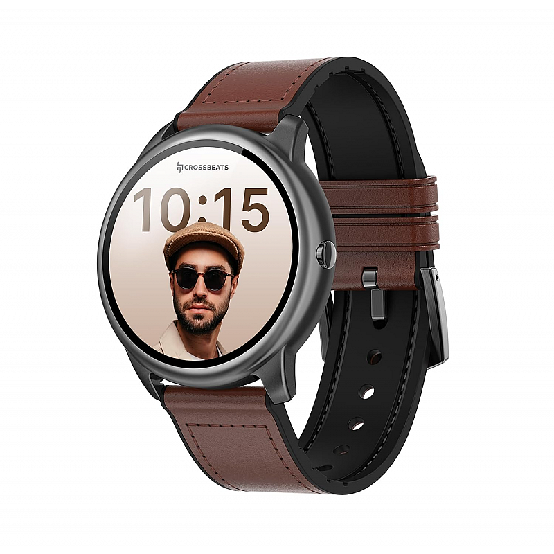 CrossBeats ORBIT- Special Edition- 1.3" IPS HD Display BT Calling Smartwatch Brown