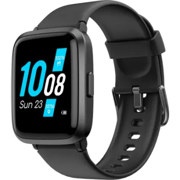Ambrane Pulse Smartwatch (Black Strap, Regular)