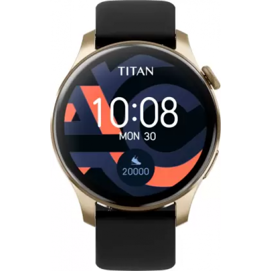 Titan Talk with 1.39" AMOLED Display, BT Calling & Music Storage with TWS Connect Smartwatch  (Black Strap, Free Size)