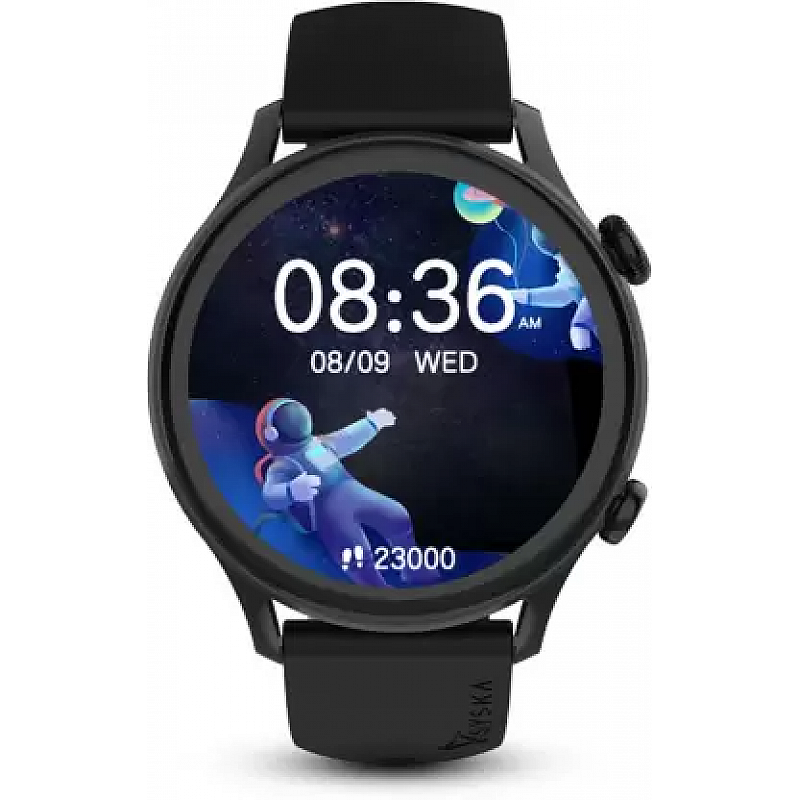 Syska Polar, 1.32 IPS Display, BT Calling smart watch Black