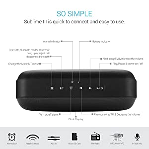 Portronics POR-622 Sublime III Portable Bluetooth Speaker with Alaram Clock Portronics POR-622 Sublime III Portable Bluetooth Speaker with Alaram Clock