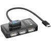 Quantum USB C Hub - 4 Port USB-A, 1x3.0 & 3x2.0 High Speed, Plug & Play, Compatible with Laptop, MacBook, PC & More (Black)