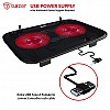 Tukzer Laptop Cooling Pad Portable Slim Quiet USB Powered Gaming Cooler Stand Chill Mat| 2-Red-LED Fans