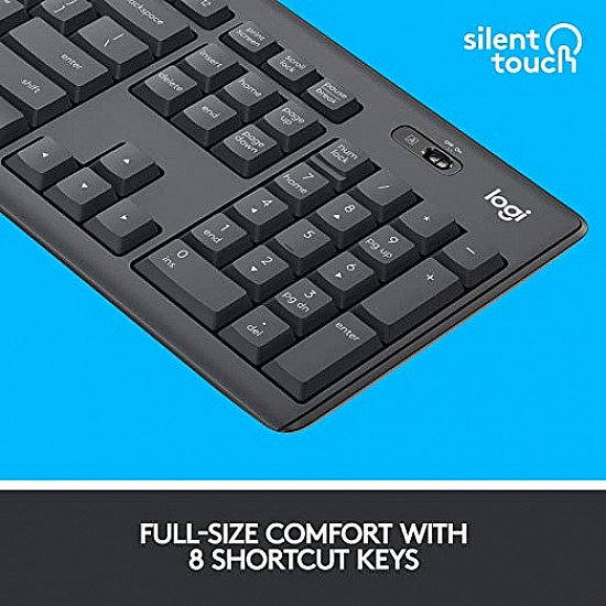 Logitech MK295 Wireless Keyboard and Mouse Combo Silent Touch Technology