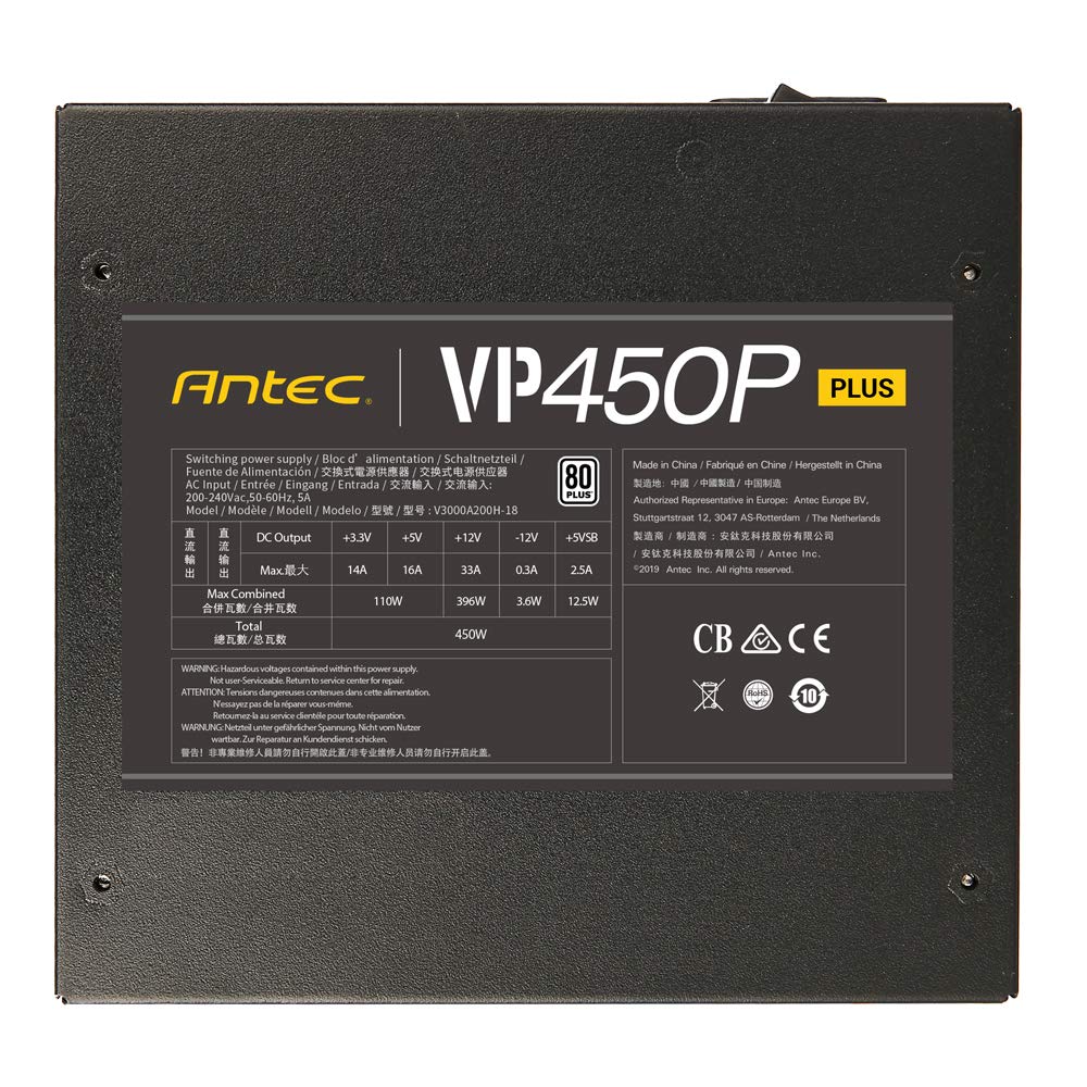 Antec VP450P Plus 450 Watt Power Supply 85% efficient I 80 Plus 230V Standard Certified