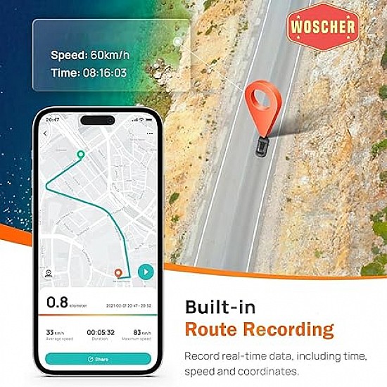 Woscher Dashcam for Cars |FHD 1080p |Super Capacitor |WiFi Connect | Accident Recording | Easy DIY Set Up |Upto 128GB SD Card Supported| Charcoal Gray| iOS/Android Mobile App (2024)| 2 Years Warranty