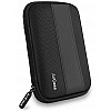 AirCase External Hard Drive Case for 2.5-Inch Hard Drive Black+ Tizum Earphone Carry case