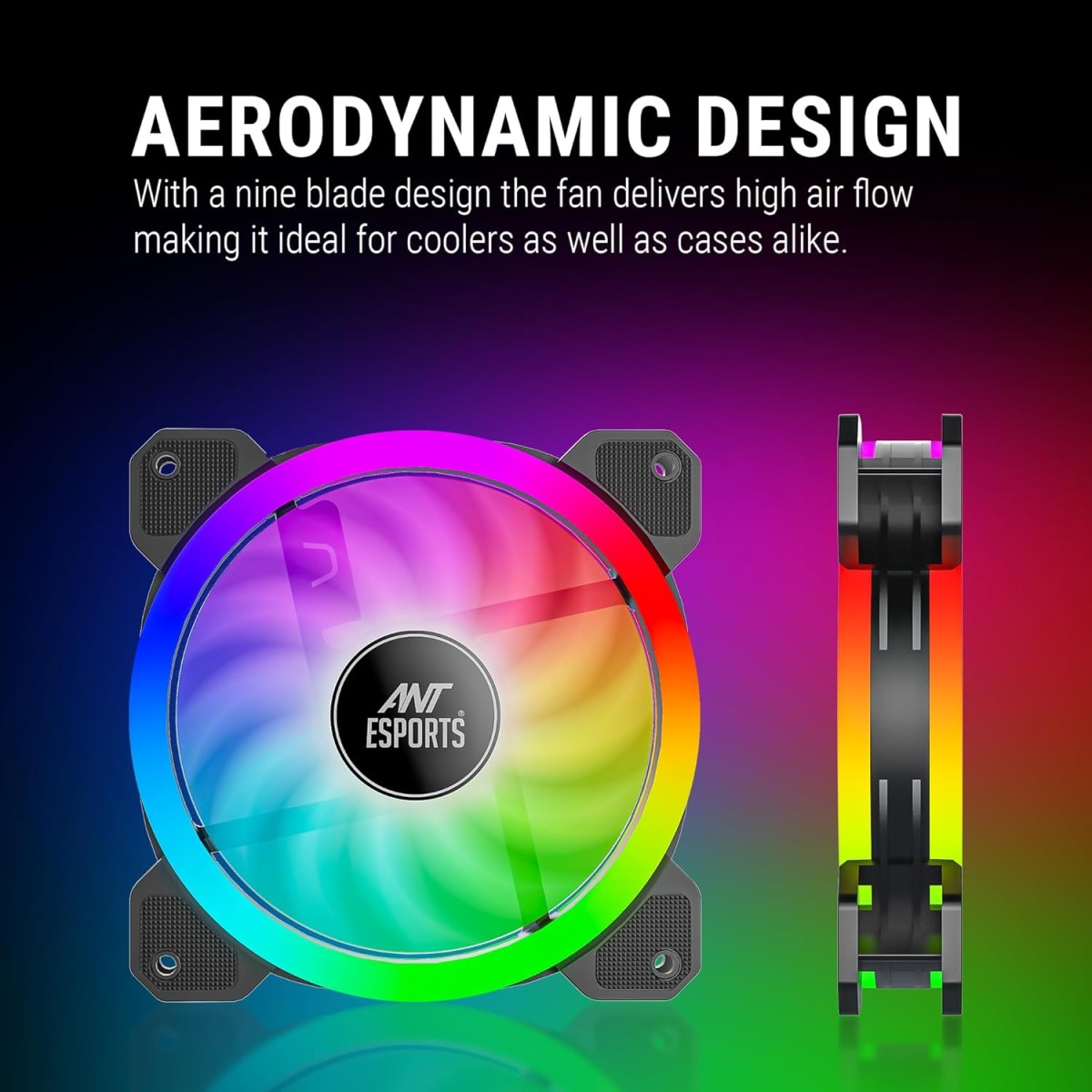 Ant Esports Superflow 120 Auto RGB V2 1200 RPM Case Fan/Cooler