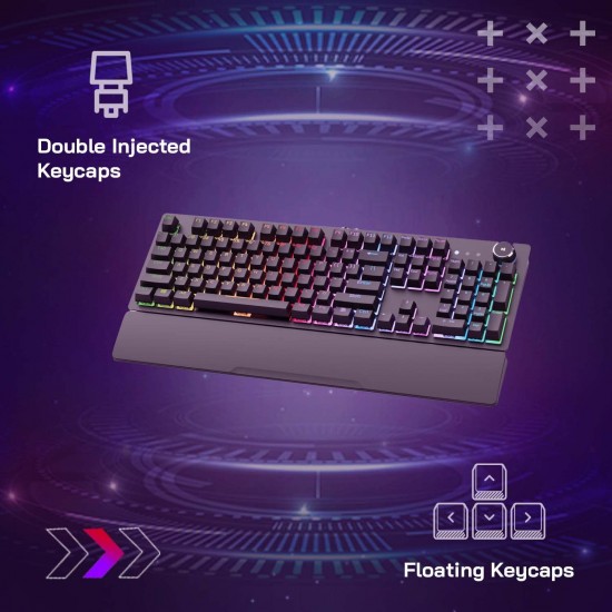 Redgear MK853 Shadow Blade Mechanical Keyboard with Drive Customization Spectrum LED Lights (Black)