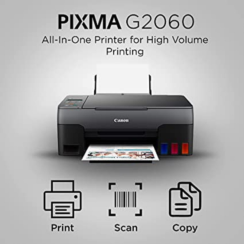 Canon PIXMA G2060 All-in-One High Speed Ink Tank Colour Printer (Black)