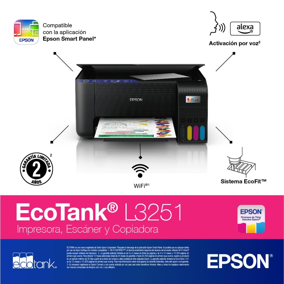 Epson L3251 Multi-function WiFi Color Printer Black