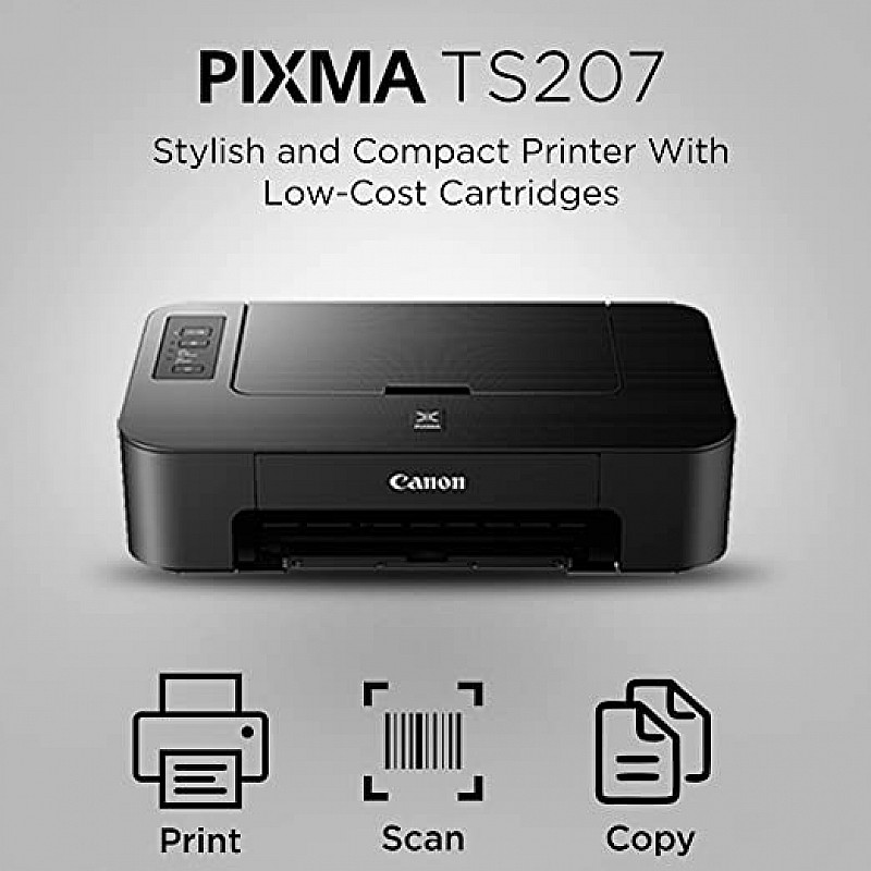 Canon Pixma TS207 Single Function Inkjet Printer Black (refurbished without cartridge)