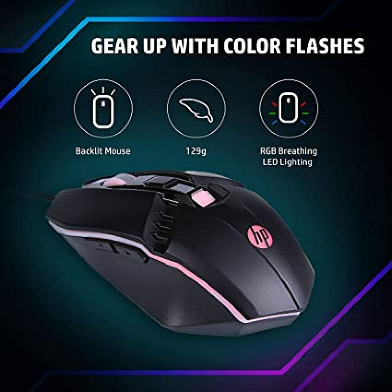 HP M270 Gaming Mouse with Backlit, 7 Buttons, 4-Speed Customizable 2400 DPI