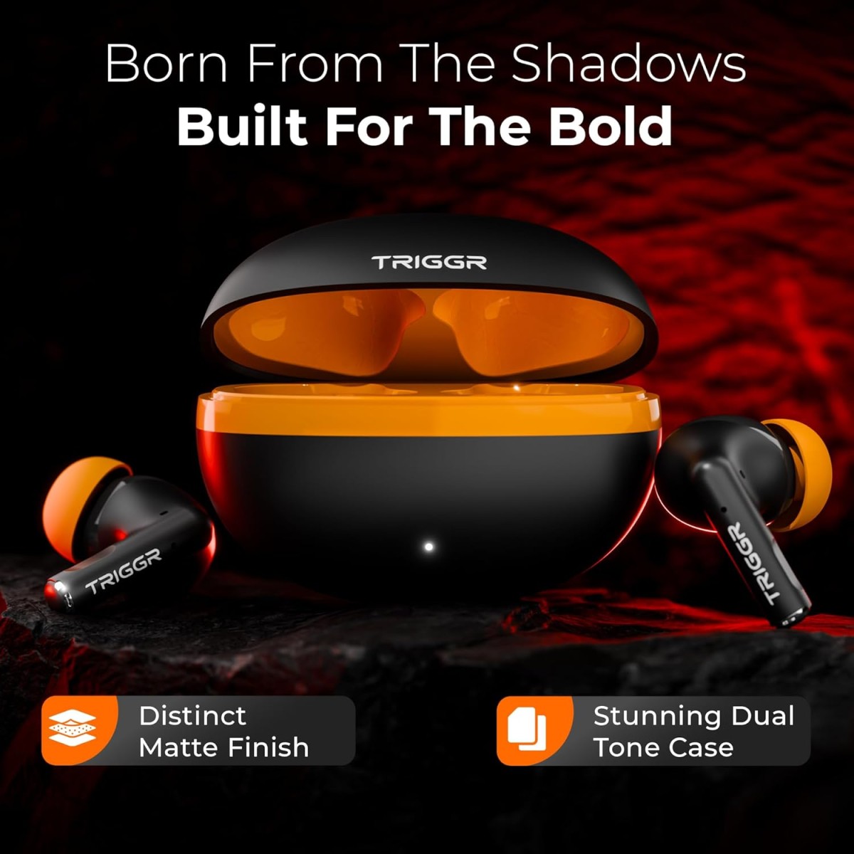 TRIGGR Ultrabuds N5 with Latest BT v6.0, 40Hr Playtime, 13mm Dynamic Drivers, Rich Bass Bluetooth (Smoky Sun, True Wireless) TRIGGR Ultrabuds N5 with Latest BT v6.0, 40Hr Playtime, 13mm Dynamic Drivers, Rich Bass Bluetooth (Smoky Sun, True Wireless)