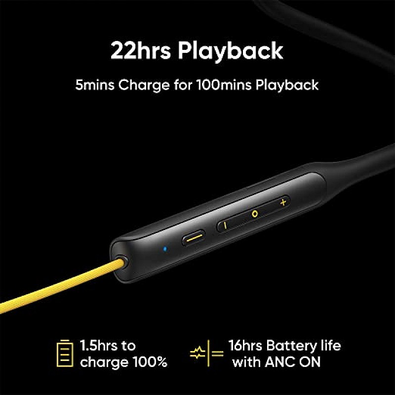 Realme Buds Wireless Pro Bluetooth in Ear Earphones with Mic Yellow