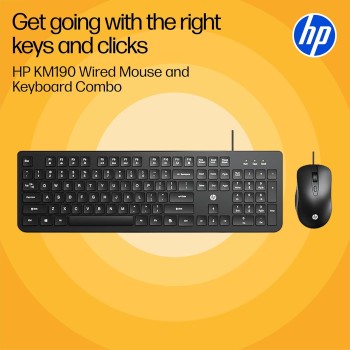 HP KM190 Wired Mouse and Keyboard Combo (AB3D3AA) HP KM190 Wired Mouse and Keyboard Combo (AB3D3AA)