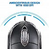 Quantum QHM222 3 Button 1000DPI Wired Optical Mouse (Black)