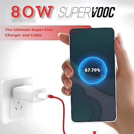 OnePlus SUPERVOOC 80W Power Adapter SuperVOOC Wall Charger for Mobile (White)