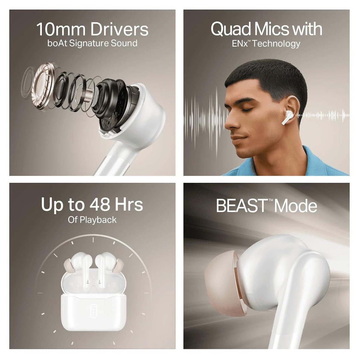 boAt Airdopes 148 True Wireless Bluetooth Headset White