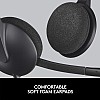 Logitech H340 Wired Headset Stereo Headphones with Noise Cancelling Microphone USB PC Mac Laptop Black