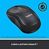 Logitech M221 Wireless Mouse, Silent Buttons, 2.4 GHz with USB Mini Receiver (Grey)