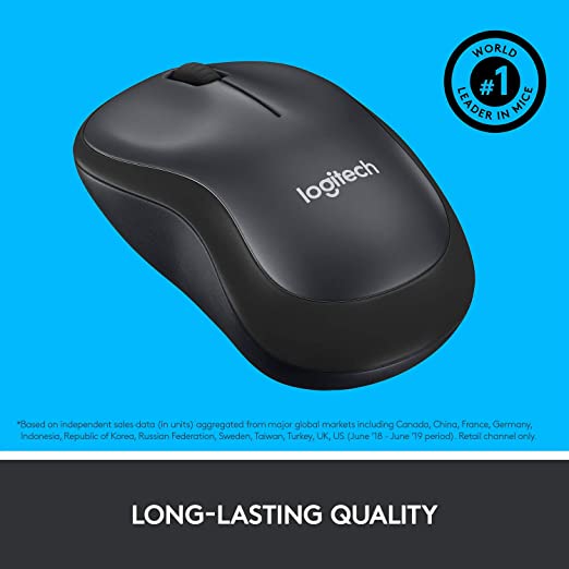 Logitech M221 Wireless Mouse, Silent Buttons, 2.4 GHz with USB Mini Receiver (Grey) Logitech M221 Wireless Mouse, Silent Buttons, 2.4 GHz with USB Mini Receiver (Grey)