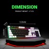 Ant Esports MK1400 Rainbow LED Illumination, White and Black Keycaps, Backlit Membrane Wired USB Gaming Keyboard Black
