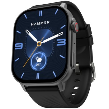 HAMMER Arctic 2.04" Super AMOLED Smart Watch, Metallic Build, BT Calling, Always On Display, Rotating Crown, Split Screen, Health Tracking, Smart Watch for Men, Women, Girls, Boys (Powder Black) HAMMER Arctic 2.04" Super AMOLED Smart Watch, Metallic Build, BT Calling, Always On Display, Rotating Crown, Split Screen, Health Tracking, Smart Watch for Men, Women, Girls, Boys (Powder Black)