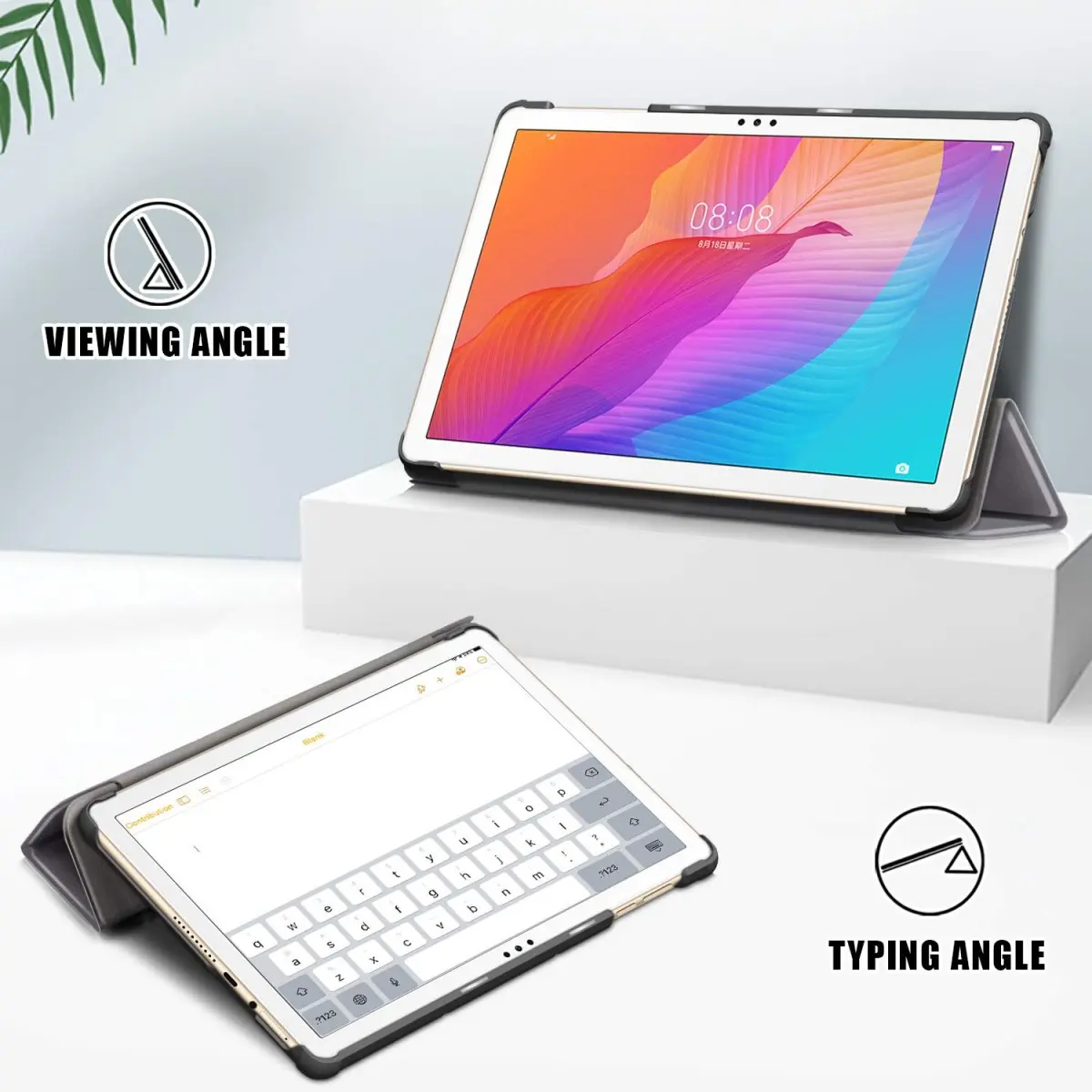 Case for Huawei MatePad T10S / T10 2020, Ultra Thin with Stand Function Slim PU Leather Smart Case for Huawei MatePad T10S / T10 2020，Gray