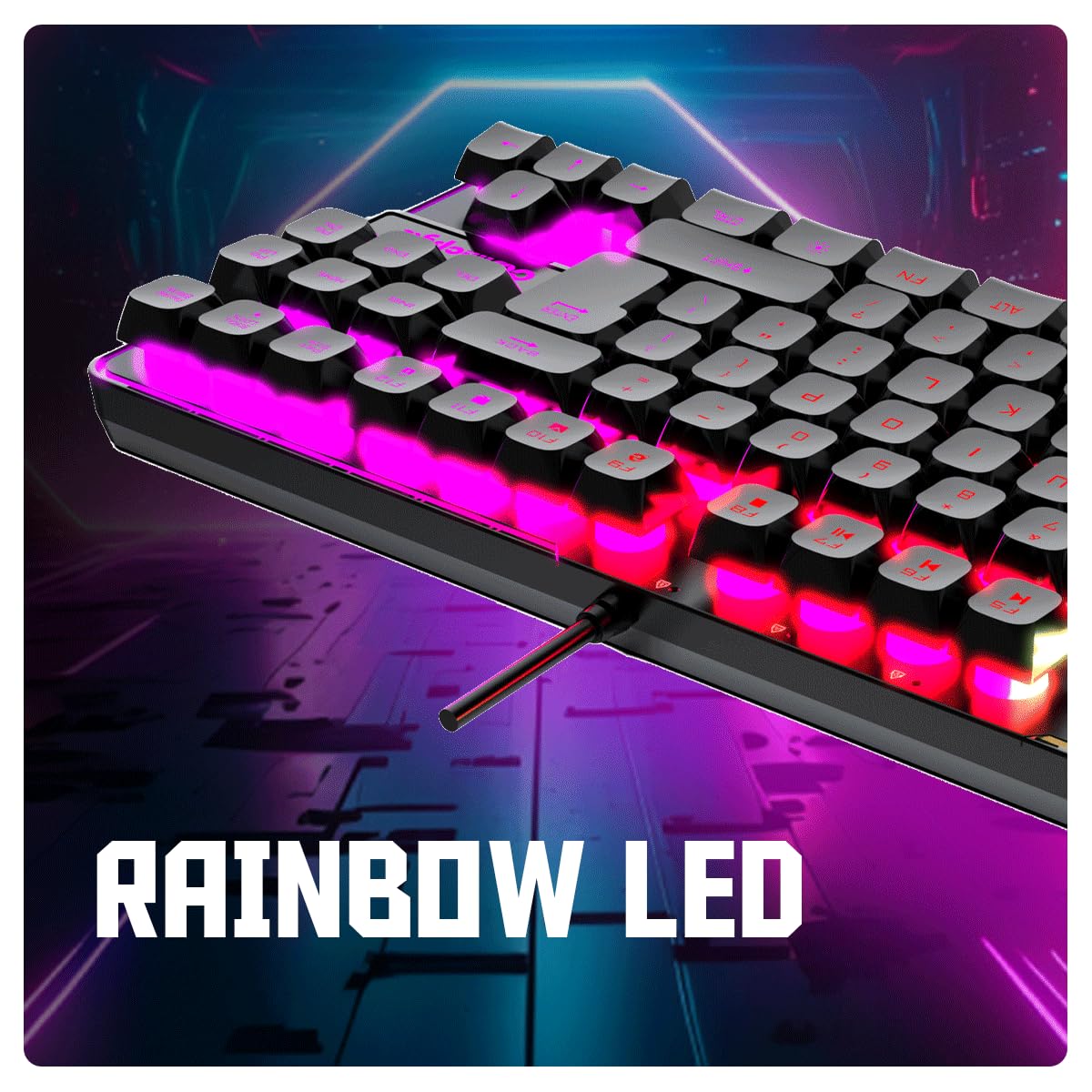Cosmic Byte CB-GK-20 Styx TKL Membrane Gaming Keyboard with Rainbow LED (Black)
